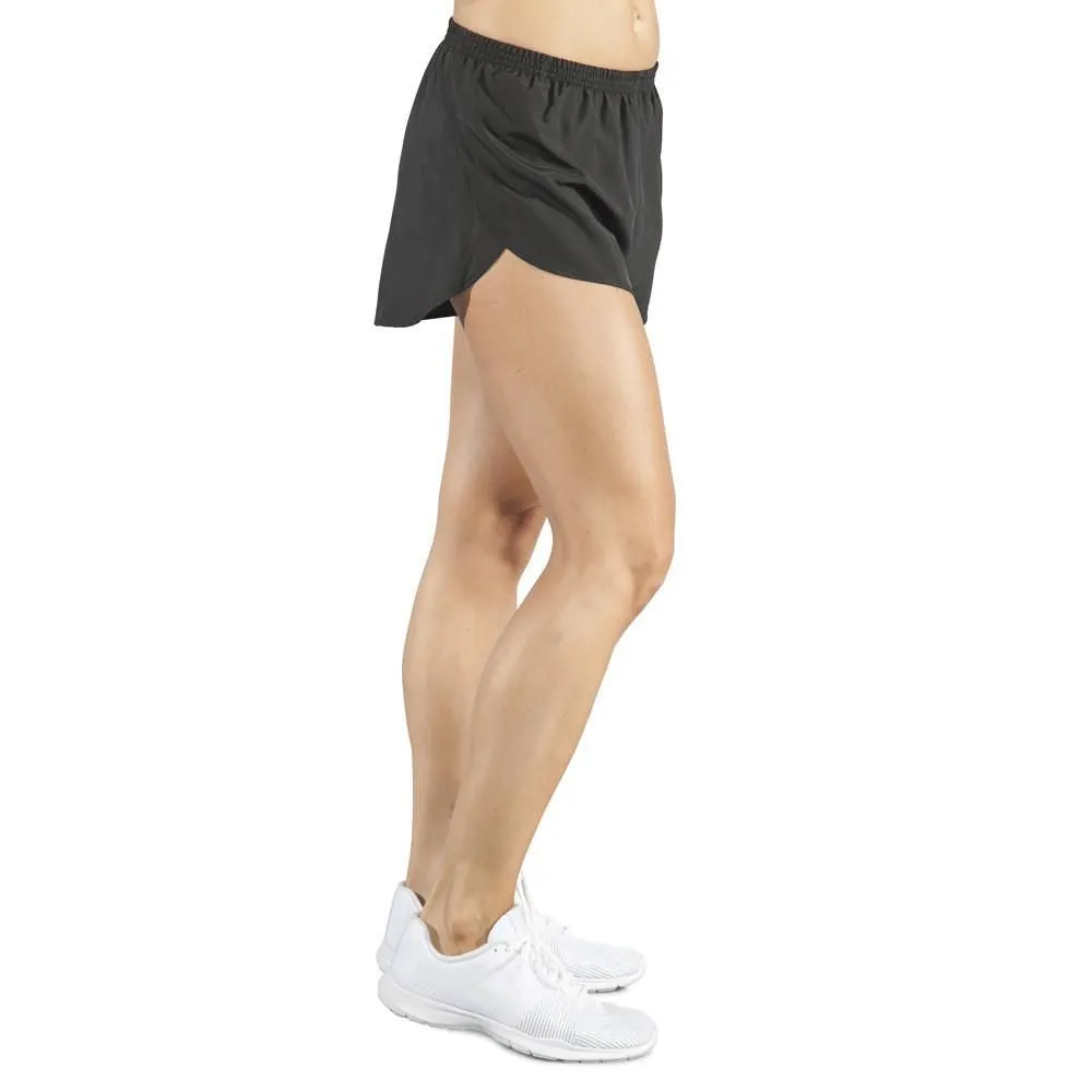 Women's Solid 1" Elite Split Shorts - Black